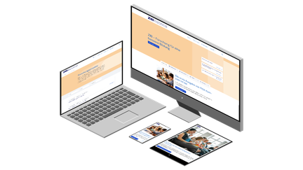 Website ZIB in verschiedenen Endgerätansichten
