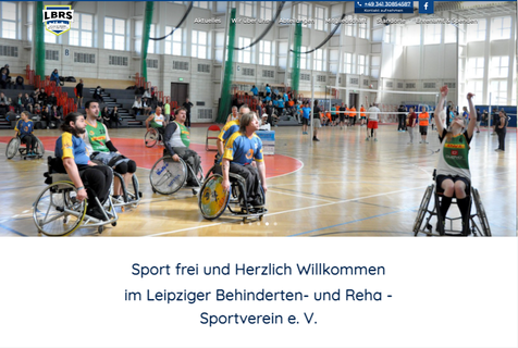 Screenshot der Website des Leipziger Behinderten- und Reha - Sportverein e. V.