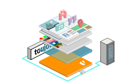 Pixelgrafik zu OpenSource, TYPO3 und Website-Baukasten