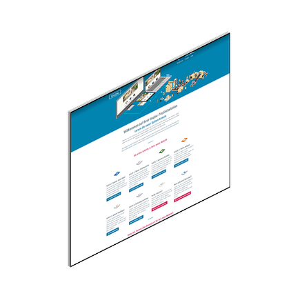 Auf einem modernen Design ist die Anordnung verschiedener Elemente zu sehen, die für eine Website benötigt werden