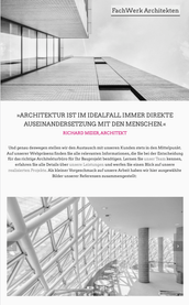 Ein modernes Architekturbüro mit klaren Linien und großen Fenstern, das Licht und Raum optimal nutzt.