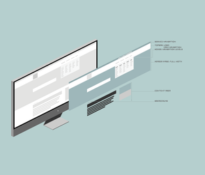 Zwei Computerbildschirme zeigen eine moderne Benutzeroberfläche mit klaren Navigationsoptionen und einem strukturierten Layout.