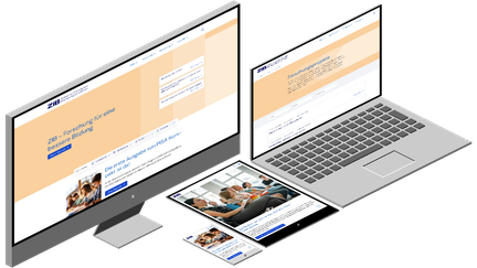 Responsive Darstellung der ZIB Website auf verschiedenen Endgeräten