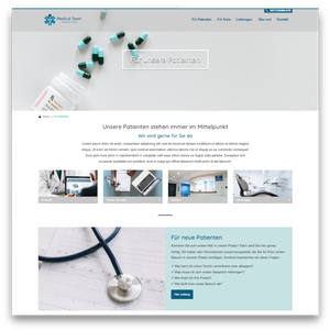 Website-Template für Ärzte, Mediziner, Psychologen und Zahnärzte