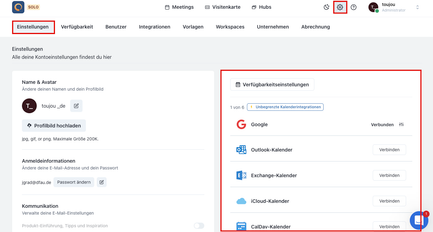 Screenshot Meetergo Kalender nachtraeglich verknuepfen