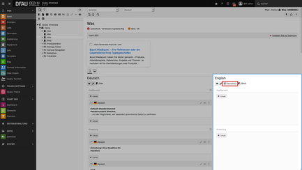 Screenshot zum Seiten übersetzen in toujou