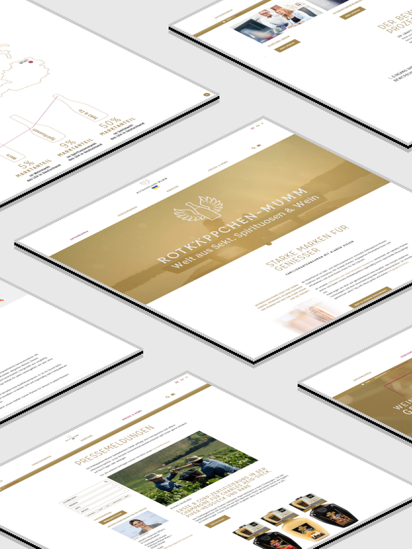 Eine kreative Darstellung von Webseiten, die sich auf Genussmittel konzentrieren, mit einem klaren Fokus auf Ästhetik und Benutzerfreundlichkeit.