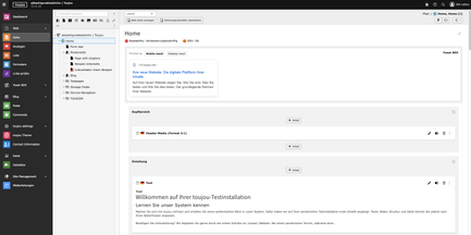 Screenshot TYPO3 V12 neues Backend-Design