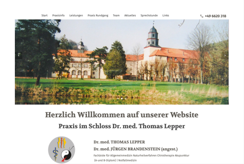 screenshot der Website von Praxis lepper