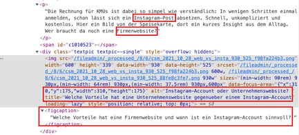 Erläuterung zur Relation des umliegenden Textes bei Bilder-SEO
