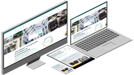 Darstellung der Clever Etiketten Website auf verschiedenen Endgeräten