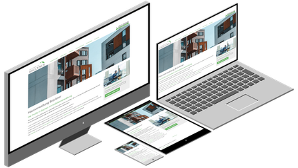 Website Darstellung von hausverwaltung brückner auf verschiedenen Endgeräten