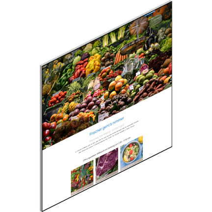 Ein bunter Marktstand voller frischer Obst- und Gemüsesorten, der eine Vielzahl an Farben und Texturen präsentiert.