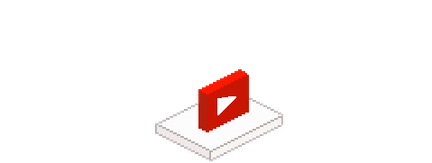 Ein rotes, dreidimensionales Symbol auf einer weißen Plattform, das an ein Play-Button-Design erinnert.