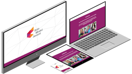 Darstellung der Website von Rolemodelaward auf verschiedenen Endgeräten