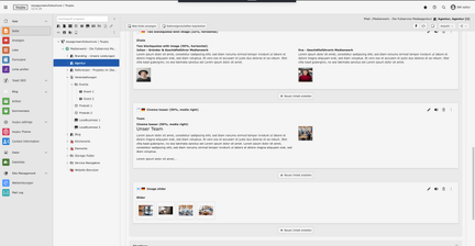 Screenshot des toujou-Backends bei der man alle Bilder eines Slides in der Vorschau sieht