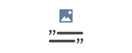 Ein minimalistisches Design mit einem blauen Bildsymbol, das eine Landschaft mit Bergen und Sonne darstellt.