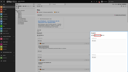 Screenshot zum Seiten übersetzen in toujou