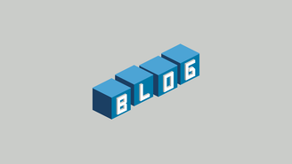 Blaue Pixelgrafik zum Thema Website-Blog