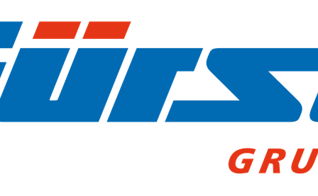 Das Logo der Fürst Gruppe zeigt den Schriftzug in kräftigem Blau mit einem roten Akzent, der Dynamik und Professionalität vermittelt.