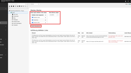 toujou Tutorial Linkvalidator ebenen und Typen definieren