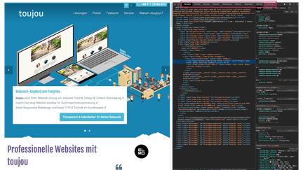 Lighthouse Report starten. Schritt 2. Bei Elements-Auswahl auf Lighthouse klicken.