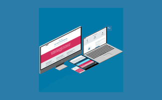 Beispielsansicht des Website-Themes kojo in verschiedenen Endgeräten