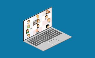 Pixelgrafik eines Hangout-Meetings der Mitarbeiter der DFAU GmbH