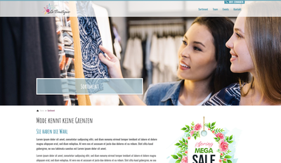 Website Template Einzelhandel