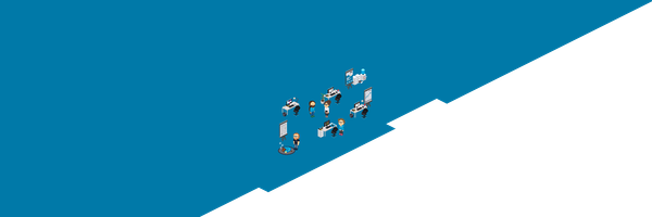 Eine Gruppe von Menschen steht um einen Tisch, während sie an einem Projekt arbeiten und sich austauschen.