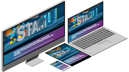 Darstellung der Website von Startupteens auf verschiedenen Endgeräten