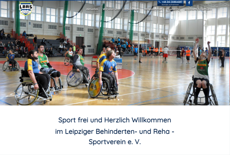 Screenshot der Website des Leipziger Behinderten- und Reha - Sportverein e. V.