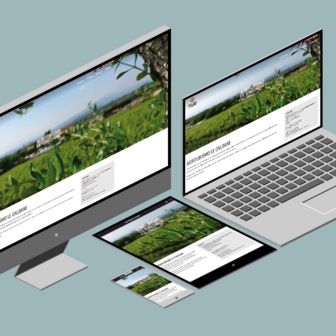 Kundenwebsite von Agriturismo Le Caldane im responsive Design auf hellem Grund 