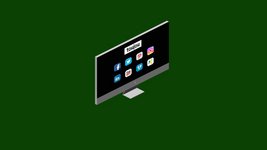 Bildschirm mit Icons der verschiedenen Social Media Plattformen wie Facebook, Instagram, Twitter, LinkedIn, YouTube etc.