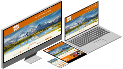 Website Reisen mit Sinnen in verschiedenen Endgerätansichten