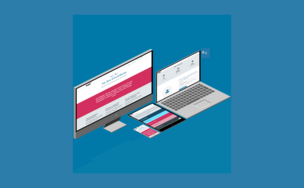 Beispielsansicht des Website-Themes kojo in verschiedenen Endgeräten