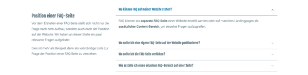 FAQ-Beispiel mit Akkordeon-Element