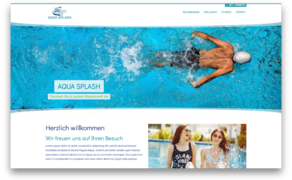 Eine dynamische Szene im Wasser, wo ein Athlet mit einer Schwimmhaube elegant seine Bahnen zieht und Wellen erzeugt.