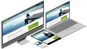 Darstellung der Website von nordwaerts.de auf verschiedenen Endgeräten