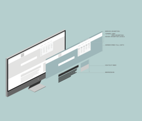 Zwei Computerbildschirme zeigen eine moderne Benutzeroberfläche mit klaren Navigationsoptionen und einem strukturierten Layout.